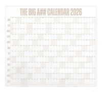 HpLive Calendrier mural 2026, 122 x 91 cm, grand calendrier mural effaçable avec surface effaçable au format, étiquettes à code couleur et marqueur (kaki)