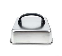 HpLive Capot de barbecue, couvercle de steak carré, couverture de viande avec poignée pour barbecue, résistant à la chaleur, facile à nettoyer, 16/21/26 cm, matériau durable (26 cm)