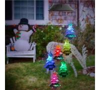 HpLive Carillons éoliens solaires à changement de couleur avec LED, design arbre de Noël, résistant aux intempéries pour jardin, terrasse et décoration festive (coque noire)