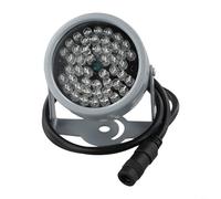 HpLive CCTV Projecteur infrarouge LED 48 IR IP65 Boîtier étanche en aluminium Angle d'éclairage 90° Portée 20 m Pour caméras de surveillance avec bloc d'alimentation 12 V CC