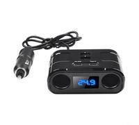 HpLive Chargeur de voiture 60 W USB C PD pour QC3.0 Adaptateur de prise de courant de voiture 12 V 24 V Répartiteur avec interrupteur LED pour camion, bateau, camping-car, charge rapide Noir