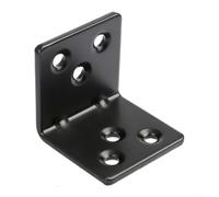 HpLive Connecteurs d'angle, angle d'angle noir en métal, 10 pièces L supports 4 pour X 4 cm, capacité de charge jusqu'à 160 Lbs par paire pour étagères en bois (BlackIron)