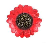 HpLive Décoration Murale Tournesol en Fer 34cm Style Vintage(Red)