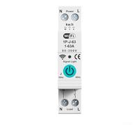HpLive Disjoncteur WiFi intelligent, 63 A, protection contre les surintensités et les sous-tensions, disjoncteur de moniteur d'énergie, télécommande avec commande vocale