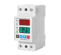 HpLive Double écran 40 A/63 A AC 220 V, protection réglable contre les surtensions, les sous-tensions et les surintensités avec écran LCD pour réinitialisation automatique sur rail de 35 mm (63 A)