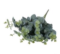 HpLive Eucalyptus artificiel, 48 cm, décoration d'eucalyptus en soie avec tiges en fil d'acier plastique flexibles, feuilles réalistes en vert (2 pièces)