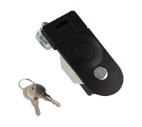 HpLive Fermeture à bouton-poussoir avec 2 clés, 52 mm, serrure de porte encastrée en alliage de zinc pour boîte à outils, caravanes, remorques, bateaux, noir