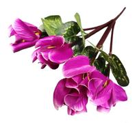 HpLive Fleurs artificielles, cyclamen artificielles à 7 branches en tissu doux, 36 cm de haut, décoration réaliste pour table ou étagère (violet)