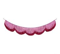 HpLive Guirlande à franges, guirlande à franges avec design double couche en PET durable en or, argent et rouge, 1,8 m de long pour mariages élégants (rouge)