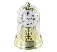 HpLive Horloge de table vintage, réveil analogique classique rétro avec design européen, dôme dôme et triple couronne (doré)