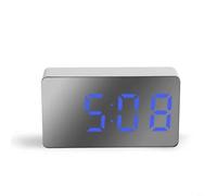 HpLive Horloge électronique LED pour voiture avec alarme numérique, affichage de police multicolore, design silencieux, portable pour les voyages, le bureau, la chambre à coucher et (bleu)