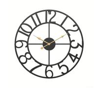 HpLive Horloge murale décorative vintage en métal pour extérieur, résistante aux intempéries, pour jardin, terrasse, piscine, cuisine, salon, ferme (40 cm de largeur)