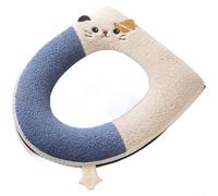 HpLive Housse de Siège WC Douce avec Fermeture Éclair 37x43cm(Cat Blue)