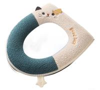 HpLive Housse de Siège WC Douce avec Fermeture Éclair 37x43cm(Cat Dark Green)