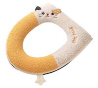 HpLive Housse de Siège WC Douce avec Fermeture Éclair 37x43cm(Cat Yellow)
