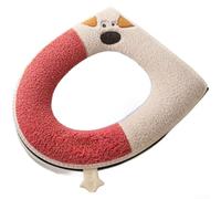 HpLive Housse de Siège WC Douce avec Fermeture Éclair 37x43cm(Dog Red)