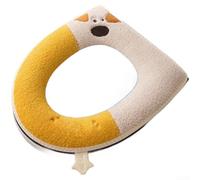 HpLive Housse de Siège WC Douce avec Fermeture Éclair 37x43cm(Dog Yellow)