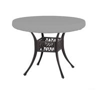 HpLive Housse de table ronde, pour l'extérieur, imperméable à la poussière, Oxford 210D, protection pour meubles de jardin, terrasse, gris (137 x 10 cm)