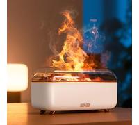 HpLive Humidificateur d'aromathérapie avec LED à changement de couleur et effet flamme simulé pour chambre à coucher, salon (blanc)