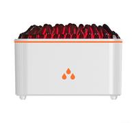 HpLive Humidificateur d'aromathérapie USB 160 ml avec effet flamme et lumière LED, diffuseur d'huiles essentielles, pour chambre et salon (blanc)
