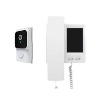 HpLive Intercom Sonnette vidéo sans fil avec écran HD de 3,5 pouces, vision nocturne, audio bidirectionnel, 6 sonneries, sans Wi-Fi/application (blanc)