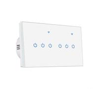 HpLive Interrupteur Wi-Fi intelligent, interrupteur tactile intelligent, interrupteur mural en verre pour maison intelligente, commande vocale, accès à distance via application, 100-240 V, 5/6/8