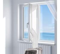 HpLive Joint de fenêtre universel pour climatisation - 300/400/500 cm - Double ouverture - Pour climatiseurs mobiles - Blanc (500 cm)