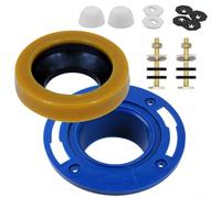 HpLive Kit de joint de toilettes avec bague de cire et vis à bride en ABS et acier au carbone pour installation de toilettes