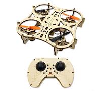 HpLive Kit de modèle de drone en bois, kit de construction en bois DIY Wooden Assembly RC Drone Kit avec lumières LED lumineuses, pièces d'art de vol à 360° pour débutants