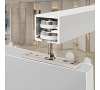 HpLive Kit de porte coulissante pliable, rouleau de porte pliable et rail de porte coulissante, guidage supérieur et inférieur, convient pour portes coulissantes jusqu'à 60 kg (piste de porte