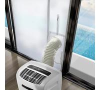HpLive Kit de purge de porte coulissante AC portable, kit d'étanchéité de porte pour climatiseurs portables, double support de tuyau avec fermeture éclair (90 x 210 cm)
