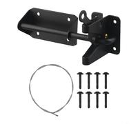 HpLive Kit de verrou de portail autobloquant noir pour clôture en bois | Gravitation autobloquante, sécurité maximale, portail en bois et en métal, finition noire, résistant aux intempéries