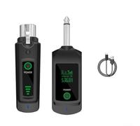 HpLive Kit microphone sans fil XLR 2,4 G avec émetteur et récepteur, rechargeable, portée jusqu'à 80 m, compatible avec microphone dynamique (1 en 1)