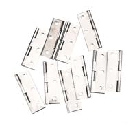HpLive Lot de 10 charnières plates en acier inoxydable pour porte d'armoire - 38 x 66 mm