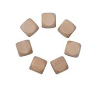 HpLive Lot de 10 dés en bois brut non traité, blocs carrés pour bricolage, peinture, gravure, sérigraphie, jeux de société, chiffres, motif soirée de famille, créativité, dés en bois naturel (20 mm)