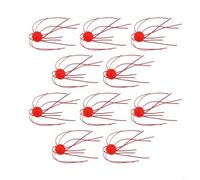HpLive Lot de 10 leurres flottants en TPE avec sondes, appâts cubiques lumineux 14 mm/18 mm pour la pêche à la perche et aux poissons prédateurs dans les lacs, rivières et étangs (grand rouge)