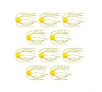 HpLive Lot de 10 leurres flottants en TPE - Avec sondes - Cubes lumineux - 14 mm/18 mm - Pour la pêche à la perche et aux poissons prédateurs dans les lacs, les rivières et les étangs (petit jaune)