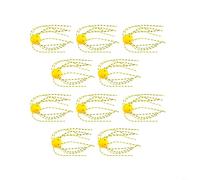 HpLive Lot de 10 leurres flottants en TPE - Avec sondes - Cubes lumineux - 14 mm/18 mm - Pour la pêche à la perche et aux poissons prédateurs dans les lacs, les rivières et les étangs (grand jaune)