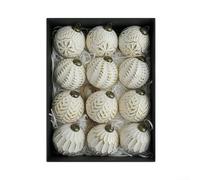 HpLive Lot de 12 boules de Noël vintage de 8 cm - Boules de Noël rustiques - Décoration de sapin de Noël durable pour des idées de maison festives (doré)