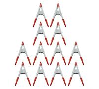 HpLive Lot de 12 pinces à ressort en métal 100 mm pour charges lourdes avec coussinets en caoutchouc en acier inoxydable et alliage d'aluminium pour une fixation sûre des films en plastique et des