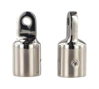 HpLive Lot de 2 capuchons à œillets en acier inoxydable 316 - Ferrures marines polies - Pour cadre Bimini Top - Montage facile sans perçage - Argenté - 18-32 mm (19 mm)