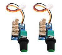 HpLive Lot de 2 régulateurs de vitesse de ventilateur 4 canaux Carte mère DC 12 V Commande pour boîtier PC avec bouton rotatif en aluminium (D)