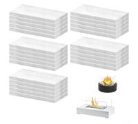 HpLive Lot de 25 éponges en céramique, coton ignifuge de rechange pour foyers de table, 4,7 x 2 pouces avec pincette, durables et sûrs