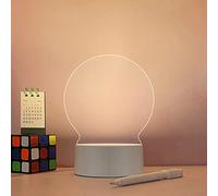 HpLive Lot de 3 veilleuses LED, tableau de message USB avec stylo, acrylique blanc, économe en énergie, décoration, chambre et salon