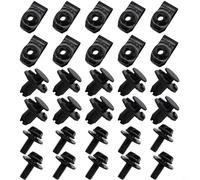 HpLive Lot de 30 clips en métal pour cache moteur Nissan Qashqai avec 10 vis, 10 pinces pour vis, 10 clips en plastique