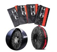 HpLive Lot de 4 housses de protection de roue de secours, sac de pneu de secours de voiture, housse de protection pour poignée de transport, sacs de rangement, 33 à 58,4 cm (L ceinture rouge)