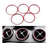 HpLive Lot de 5 bagues décoratives en aluminium rouge pour Mercedes-Benz Classe A W176 A200 A180 A220 CC Classe B CLA GLA