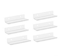 HpLive Lot de 6 Étagères Vinyles Murales Acrylique Transparent