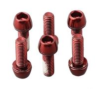 HpLive Lot de 6 vis de fixation pour étrier de frein M6 x 18 mm pour freins à disque, boulons de vélo en acier avec rondelles, assortiment de couleurs pour VTT (rouge)