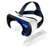 HpLive Lunettes de réalité virtuelle pour téléphone portable, casque VR réglable avec contrôleur : expérience 3D immersive et yeux (blanc)